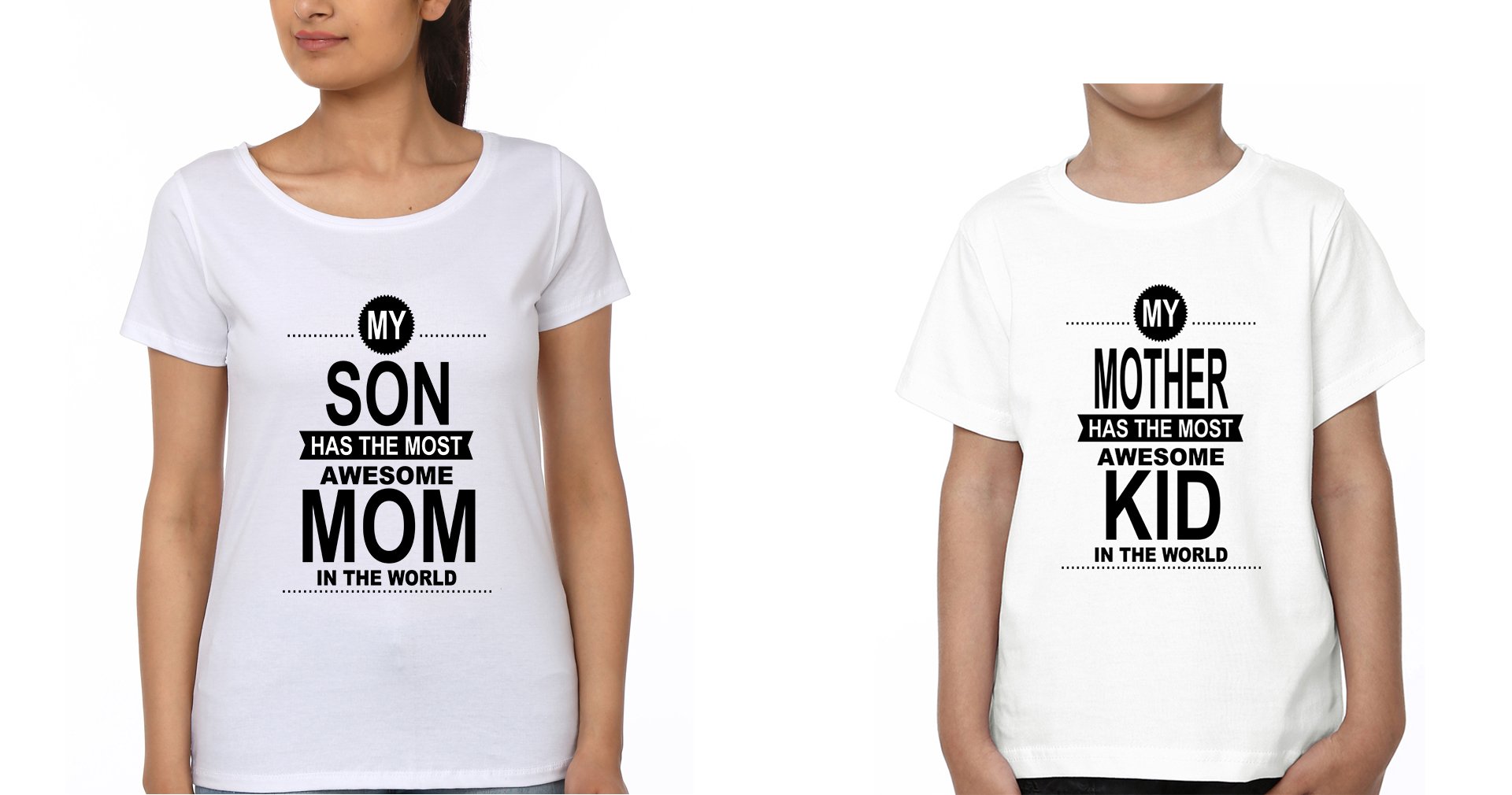 My Mother Has The Most awesome Kid In The World Mother and Son Matching T-Shirt- FunkyTeesClub