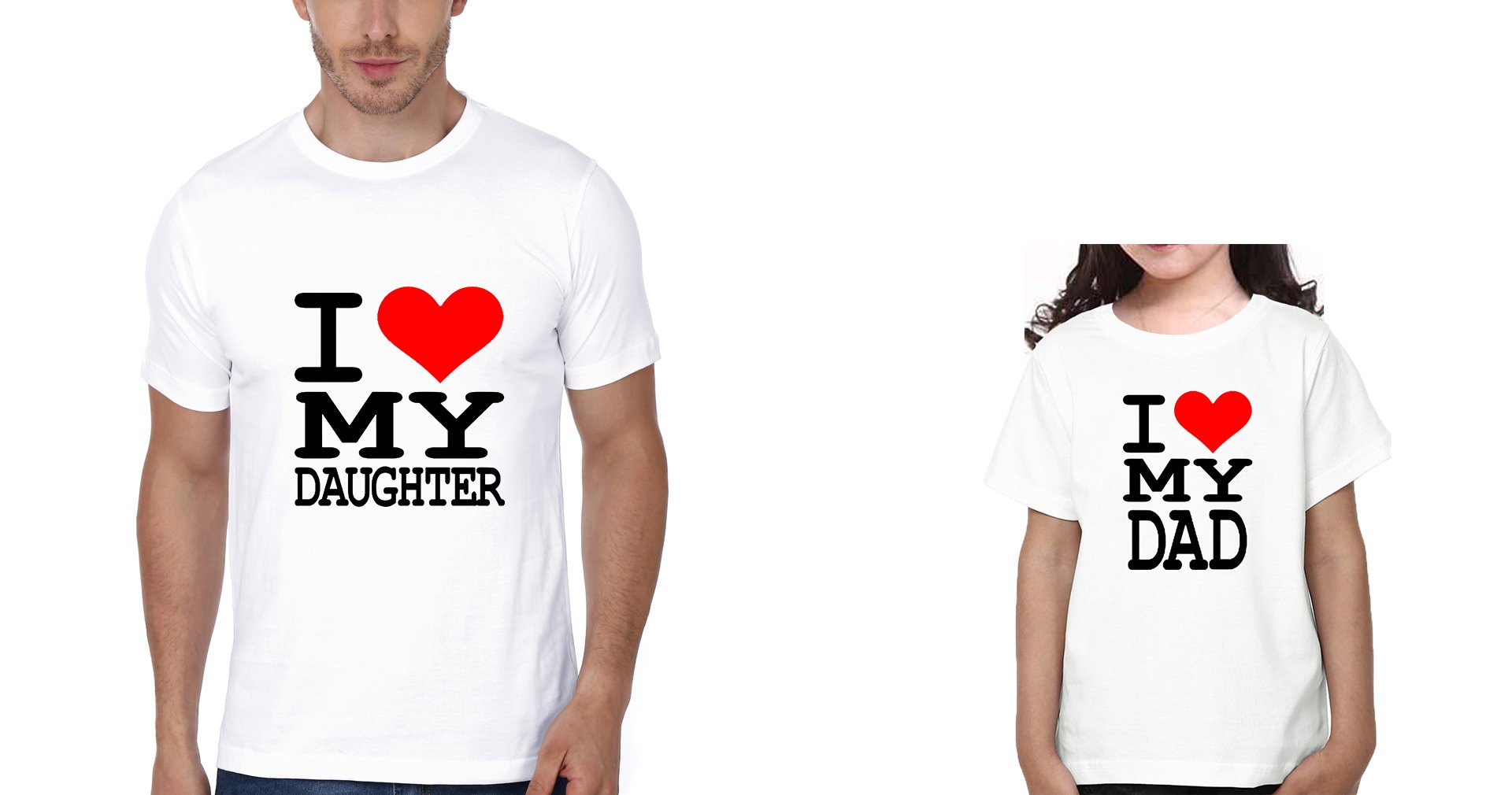 I Love My Dad & I Love My Daughter Father and Daughter Matching T-Shirt- FunkyTeesClub