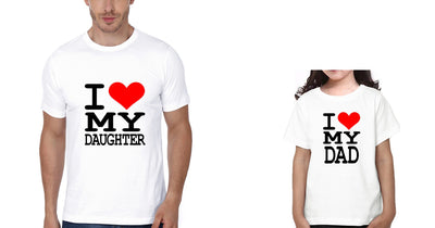I Love My Dad & I Love My Daughter Father and Daughter Matching T-Shirt- FunkyTeesClub