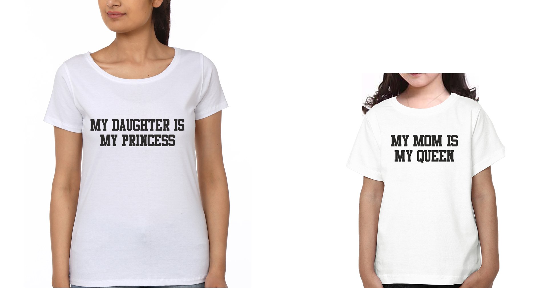My Mom Is My Queen My Daughter Is My Princess Mother and Daughter Matching T-Shirt- FunkyTeesClub