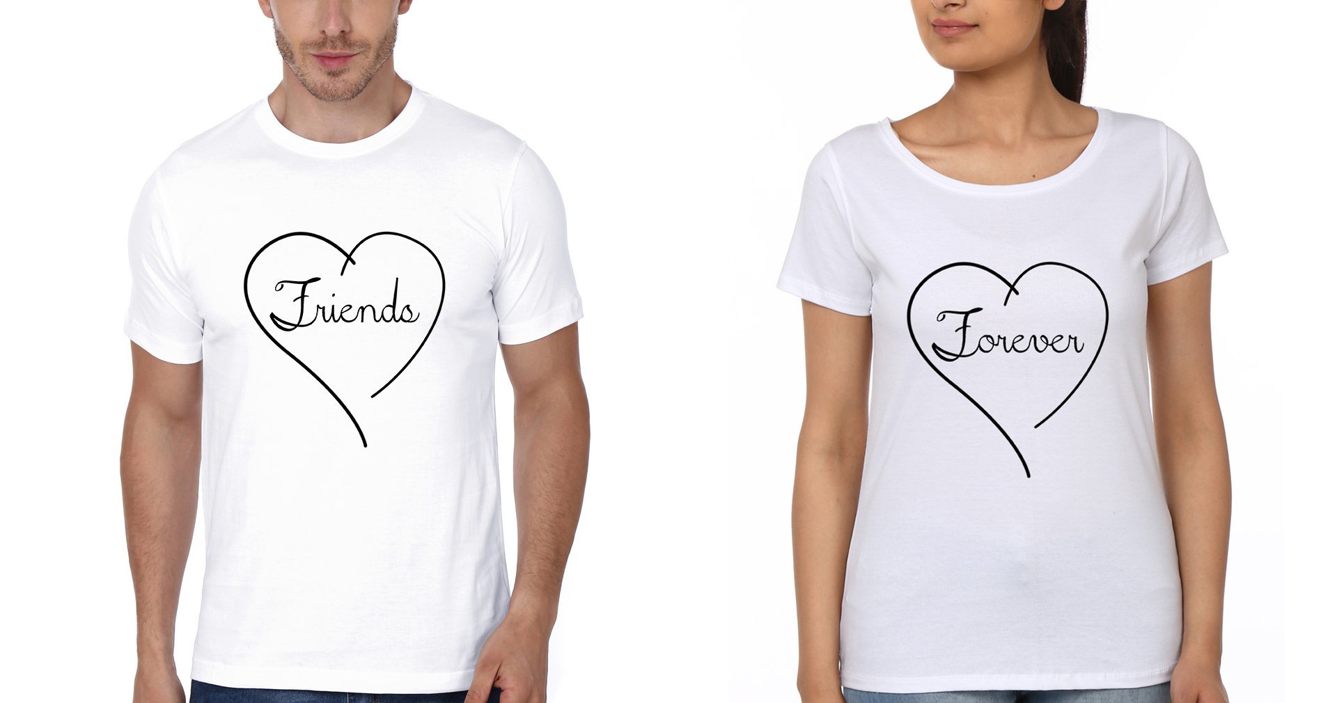 FRIENDS FOREVER BFF Half Sleeves T-Shirts-FunkyTees