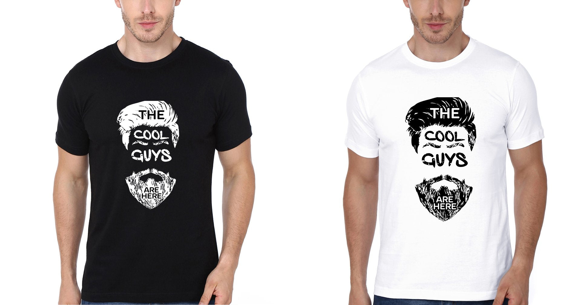 The Cool Guys BFF Half Sleeves T-Shirts-FunkyTees