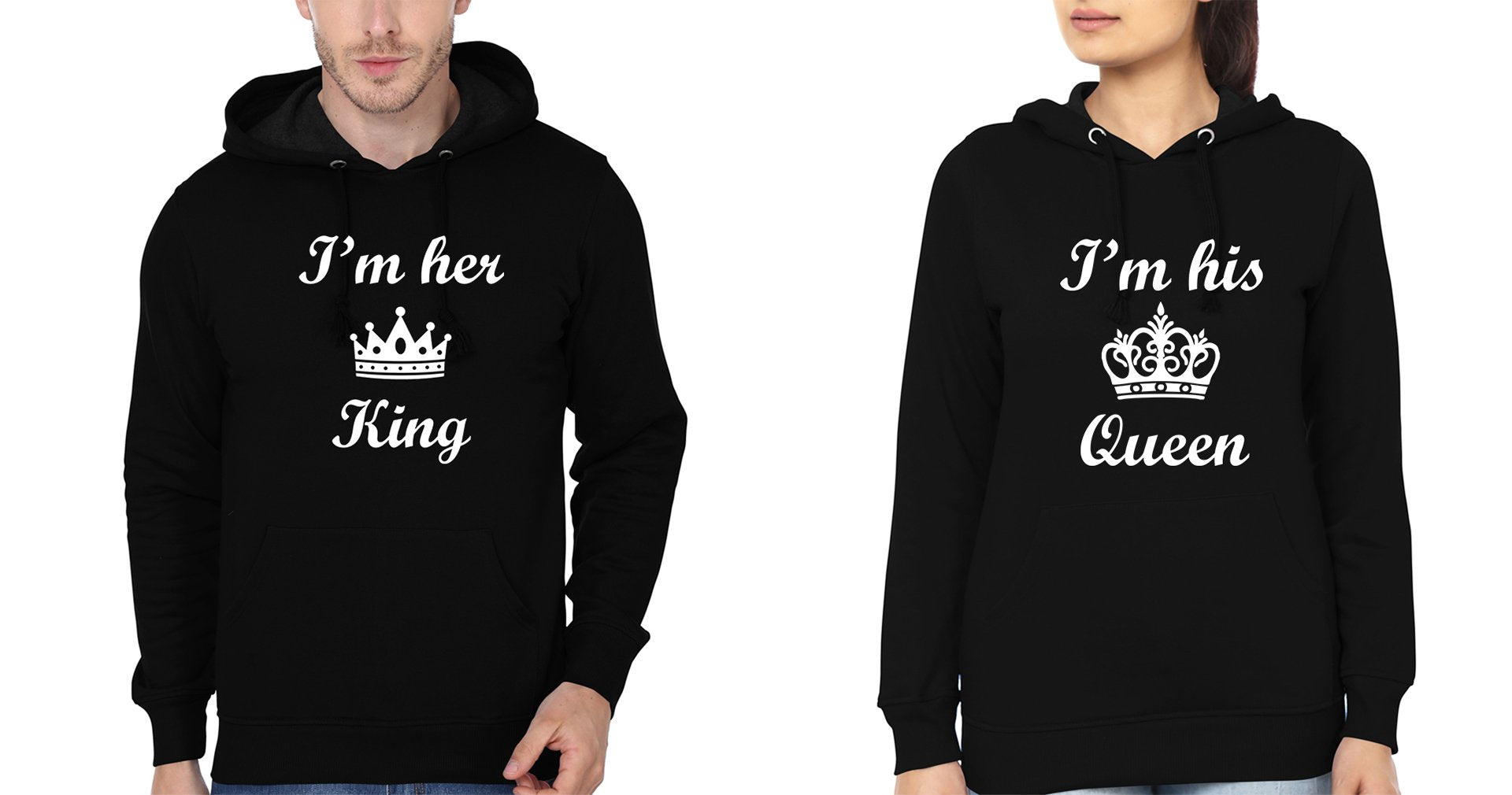 I'm Her King I'm His Queen Couple Hoodie-FunkyTees