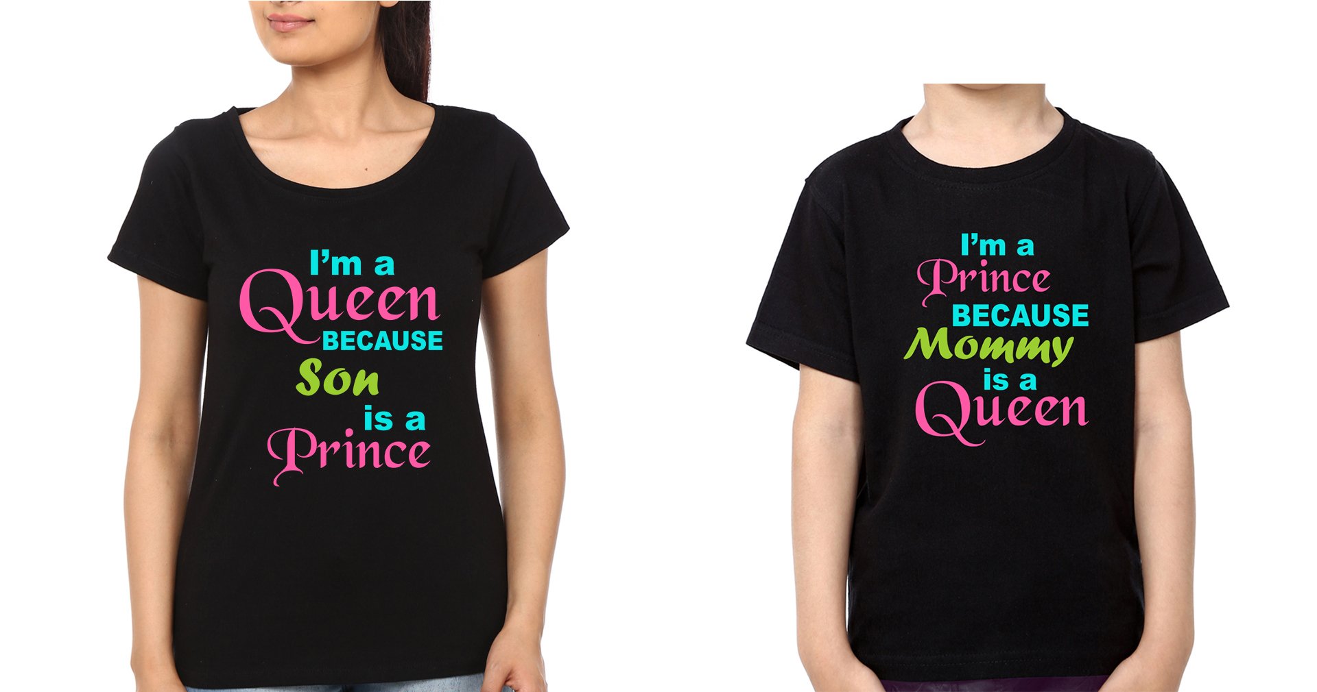 I'M A Queen Because Son Is A Prince & I'M A Prince Because Mommy Is A Queen Mother and Son Matching T-Shirt- FunkyTeesClub