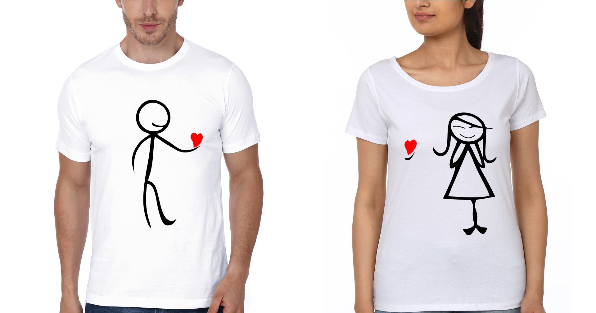 Couple Half Sleeves T-Shirts -FunkyTees
