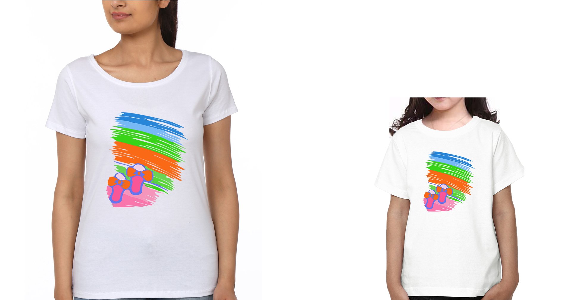Slippers Mother and Daughter Matching T-Shirt- FunkyTeesClub