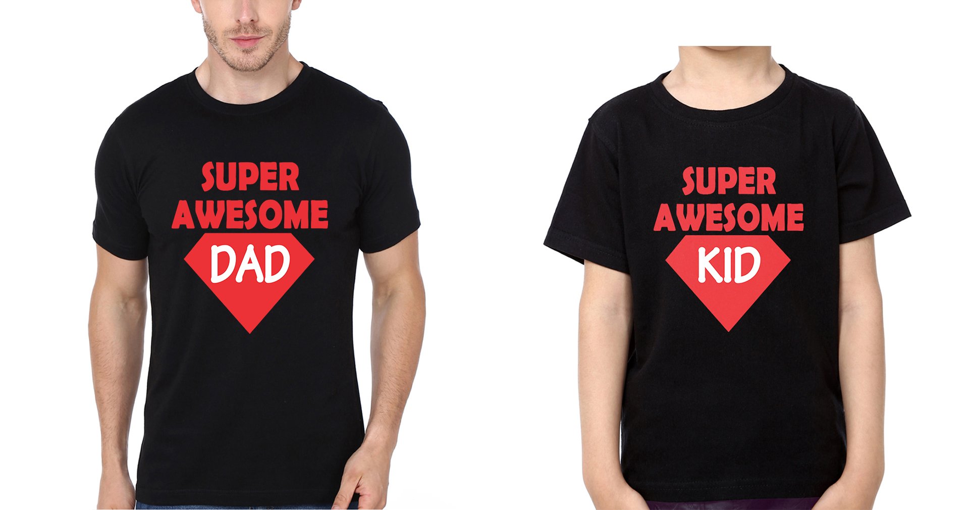 Super Awesome Kid Super Awesome Dad Father and Son Matching T-Shirt- FunkyTeesClub