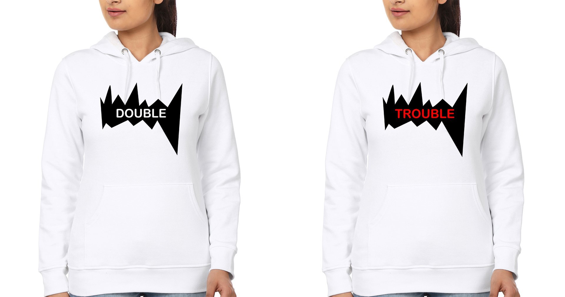 Double Trouble BFF Hoodies-FunkyTees