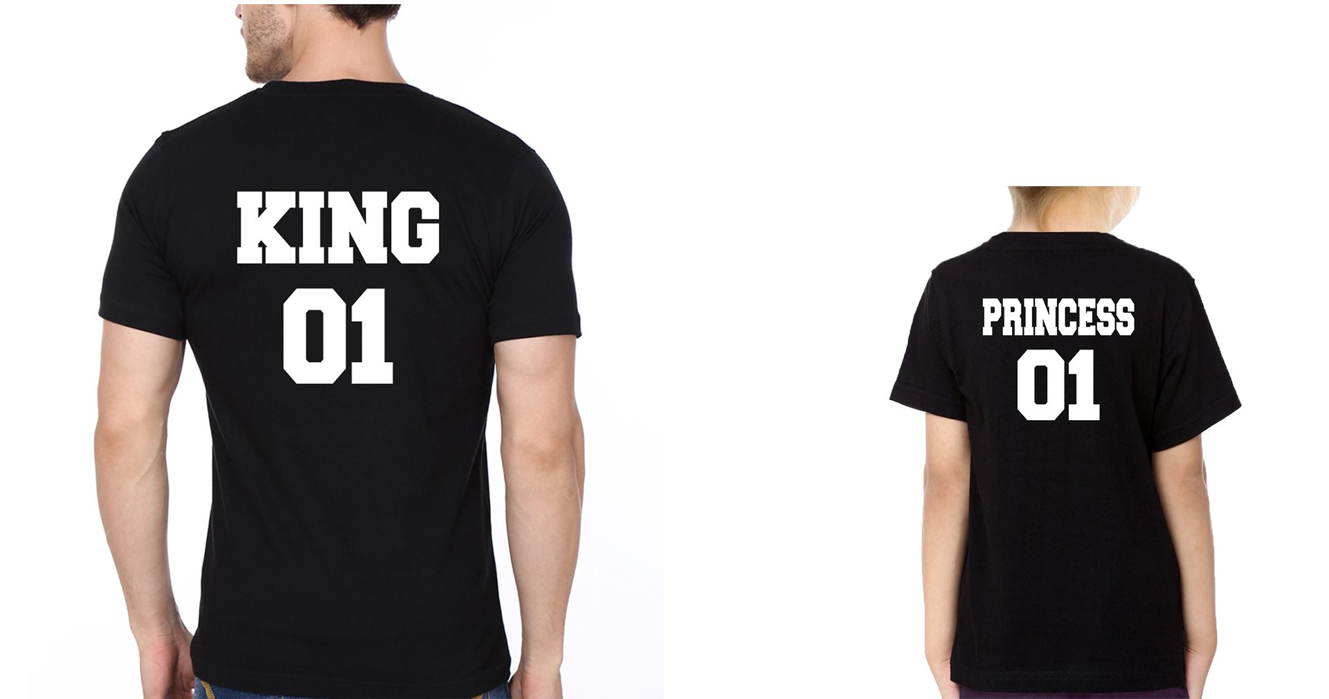 King 01 Princess 01 Father and Daughter Matching T-Shirt- FunkyTeesClub