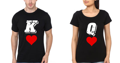 K Q Couple Half Sleeves T-Shirts -FunkyTees