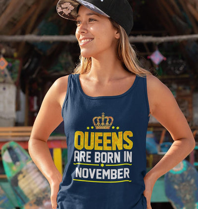 Queens Are Born In November Women Tank Top-FunkyTeesClub