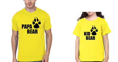 Papa Bear Kid Bear Father and Daughter Matching T-Shirt- FunkyTeesClub
