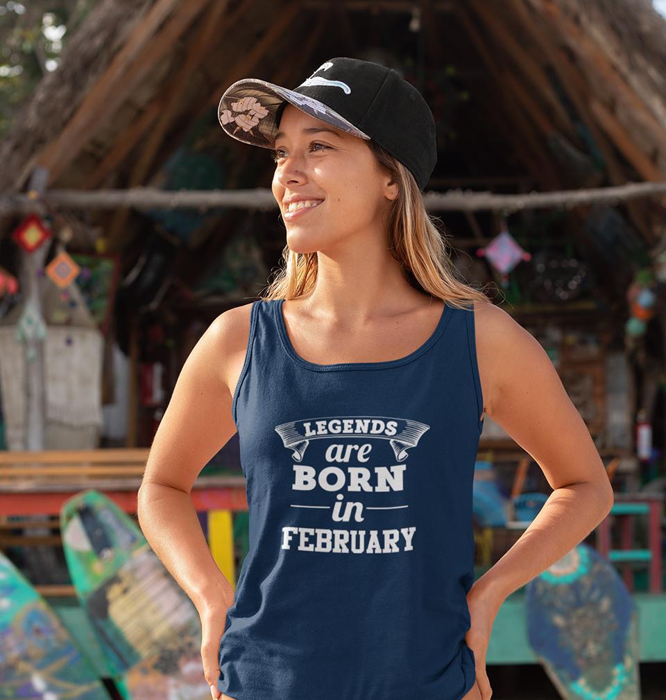 Legends are Born in February Women Tank Top-FunkyTeesClub