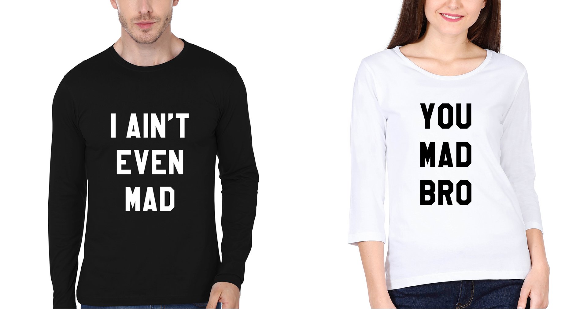 Mad Brother-Sister Full Sleeves T-Shirts -FunkyTees