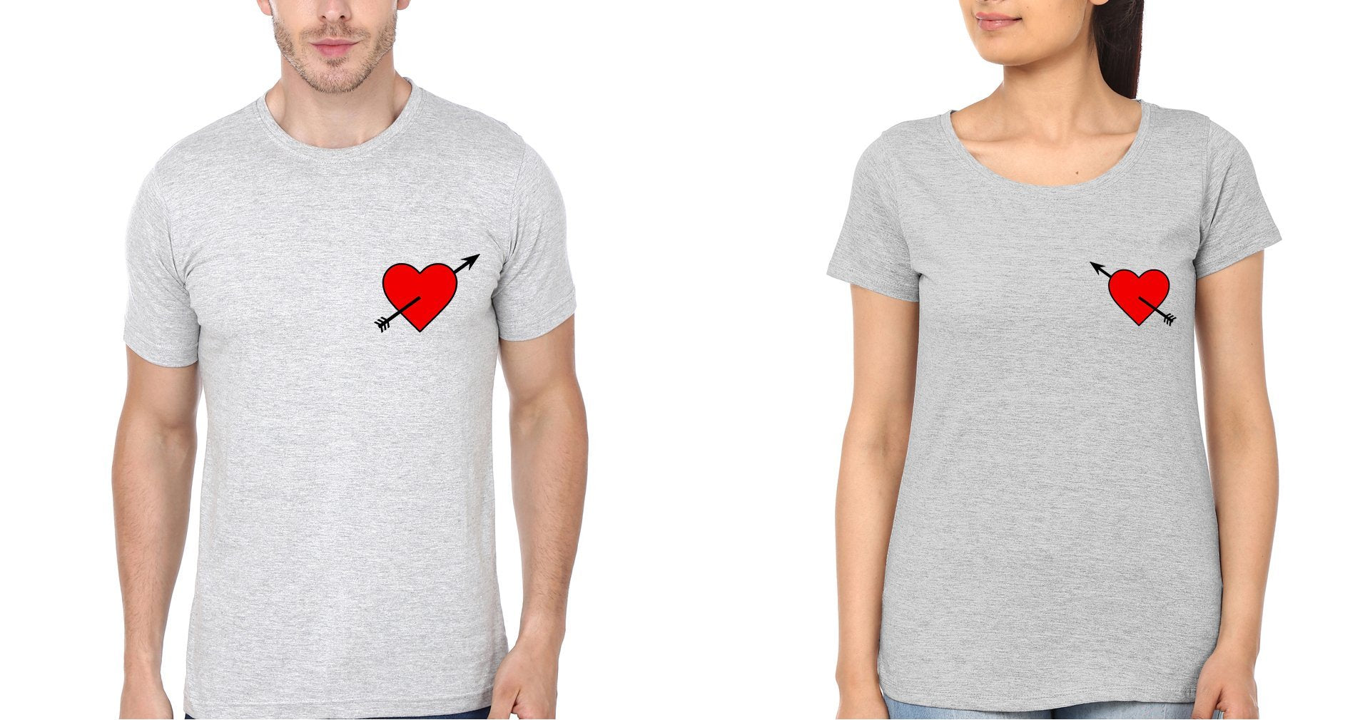 Love Arrows Couple Half Sleeves T-Shirts -FunkyTees