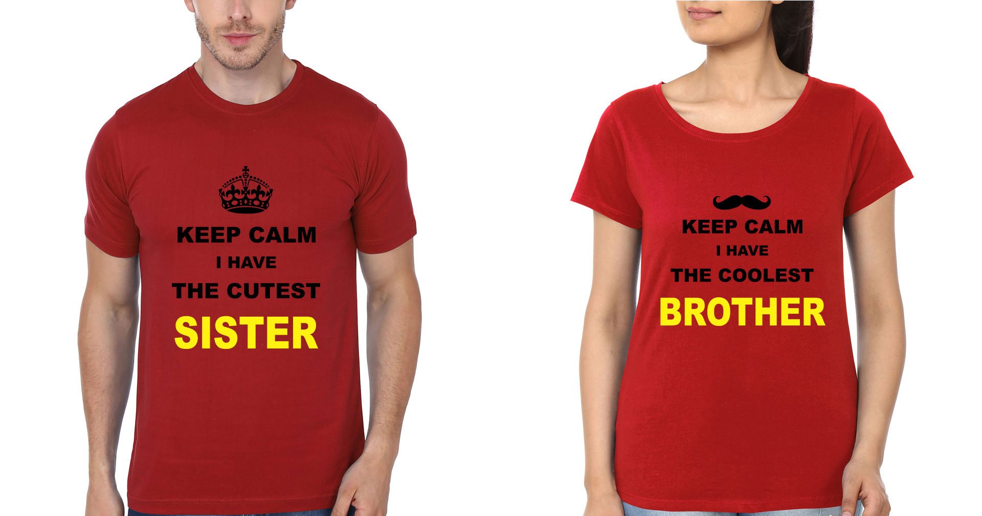 Cutest Sister Coolest Brother-Sister Half Sleeves T-Shirts -FunkyTees