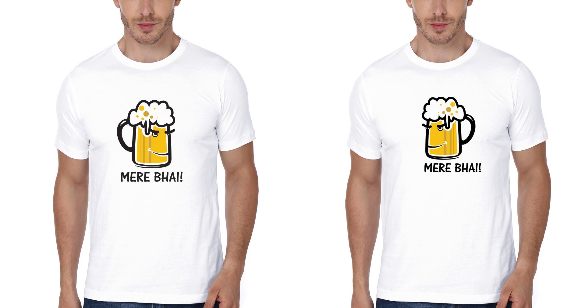 Mere Bhai BFF Half Sleeves T-Shirts-FunkyTees