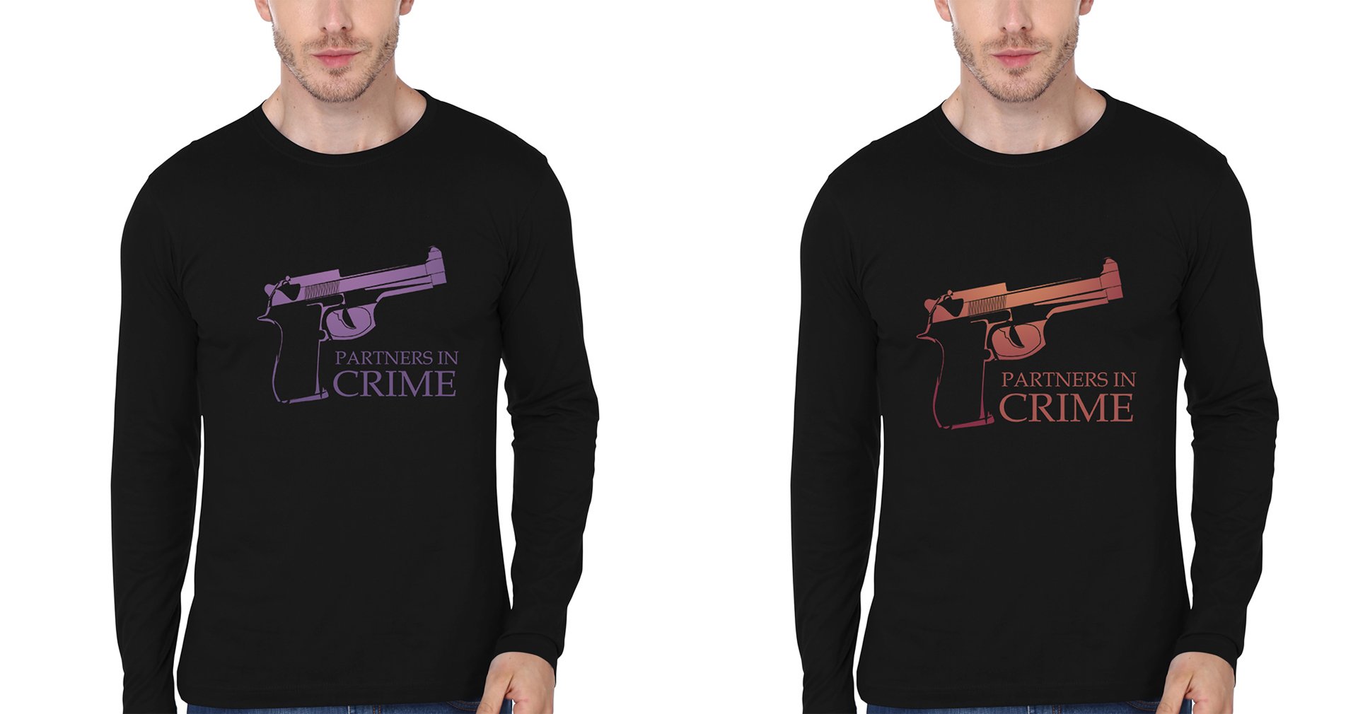 Partners in Crime Brother-Brother Full Sleeves T-Shirts -FunkyTees