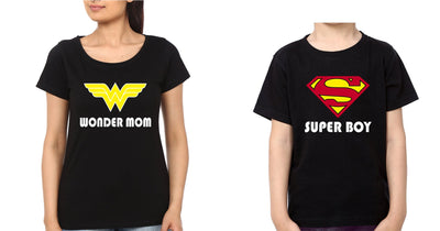 Wonder Mom Super Boy Mother and Son Matching T-Shirt- FunkyTeesClub