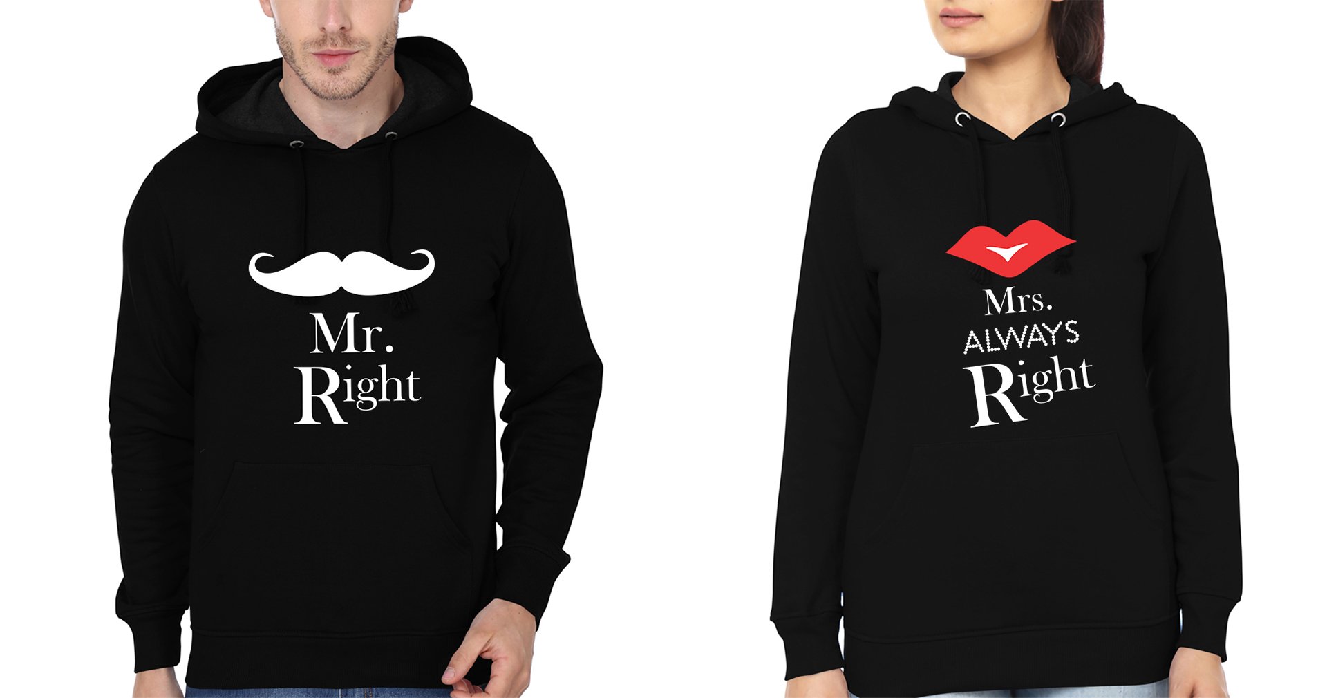 Mr.Right & Mrs. Always Right Couple Hoodie-FunkyTees