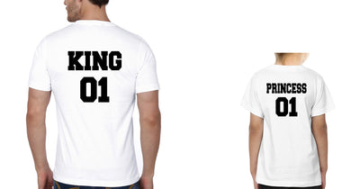 King 01 Princess 01 Father and Daughter Matching T-Shirt- FunkyTeesClub