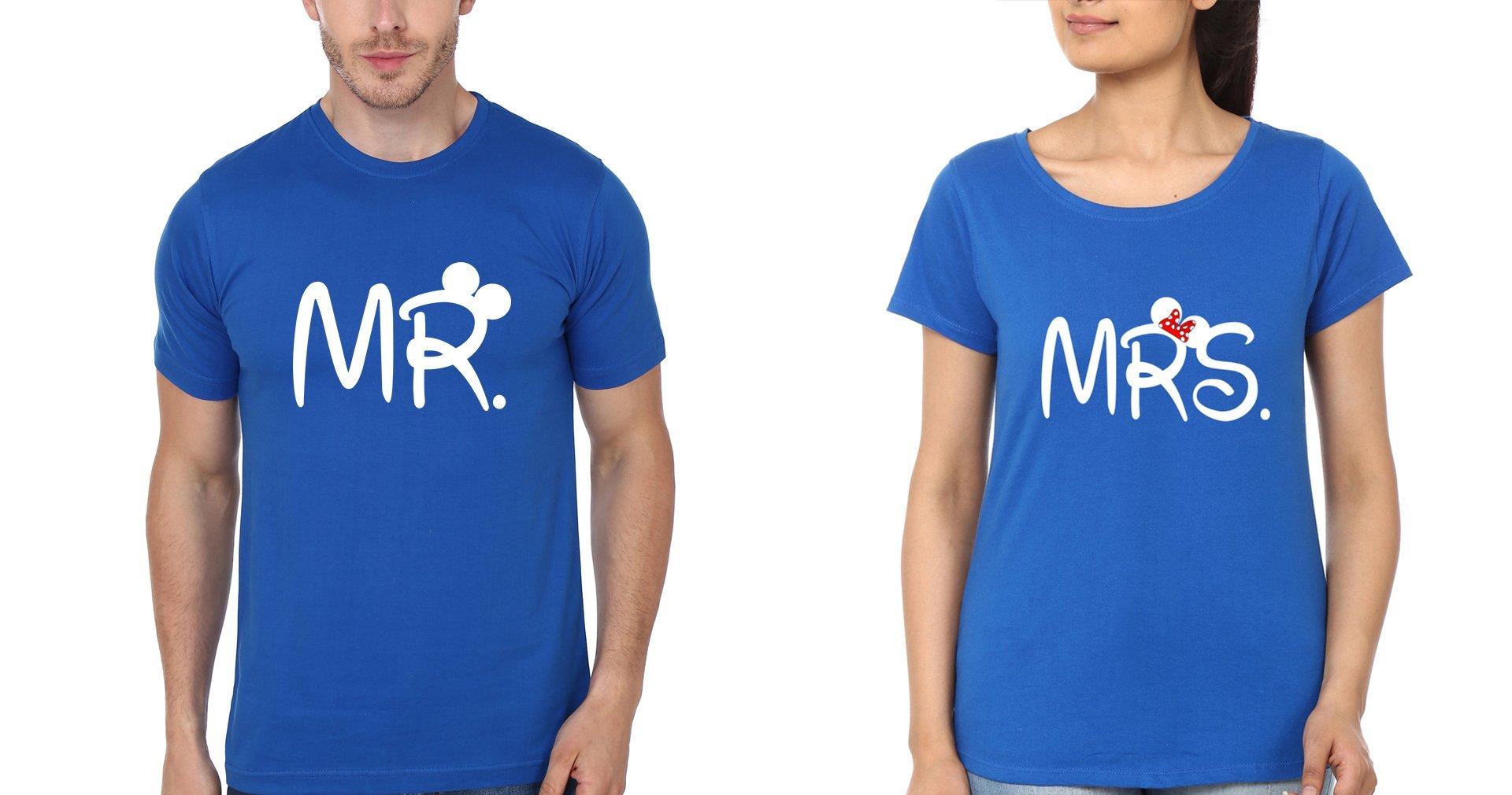 Mr. & Mrs Couple Half Sleeves T-Shirts -FunkyTees