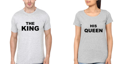 The King His Queen Couple Half Sleeves T-Shirts -FunkyTees