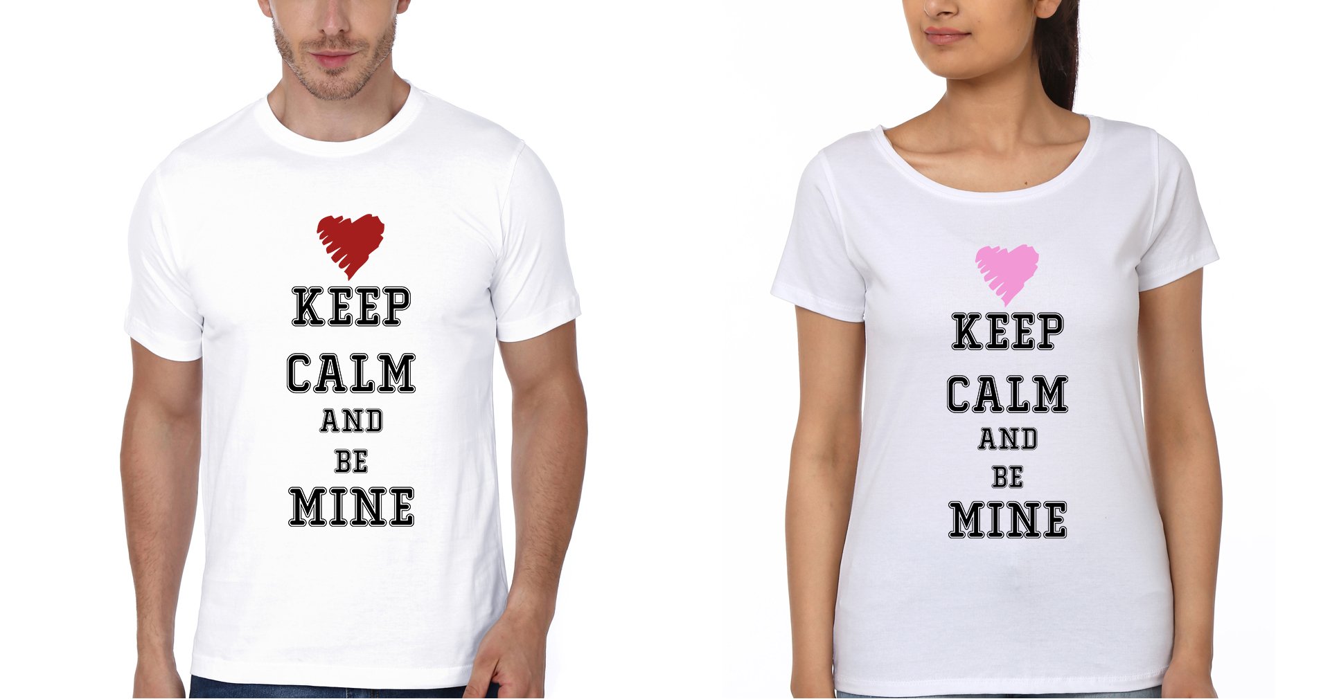 Keep Kalm And Be mine Couple Half Sleeves T-Shirts -FunkyTees
