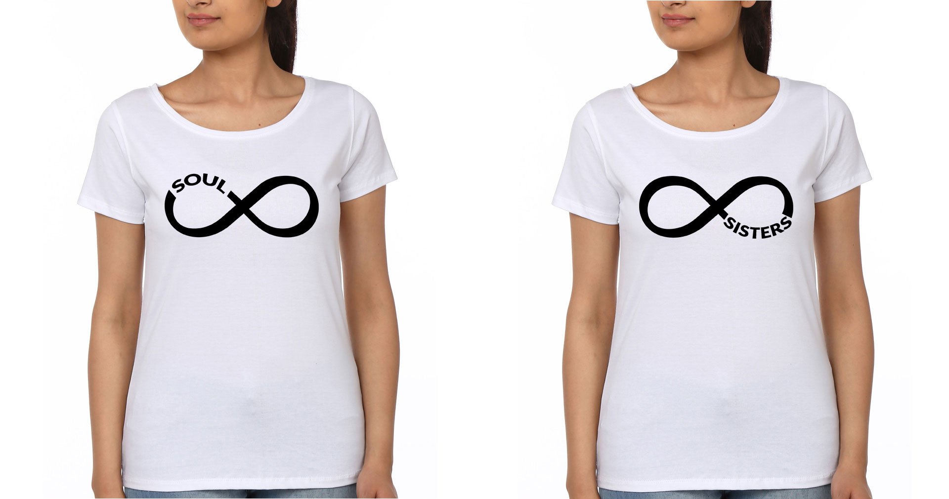 Soul Sisters BFF Half Sleeves T-Shirts-FunkyTees