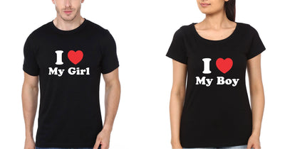 I Love Couple Half Sleeves T-Shirts -FunkyTees