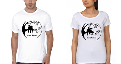 Last name Couple Half Sleeves T-Shirts -FunkyTees