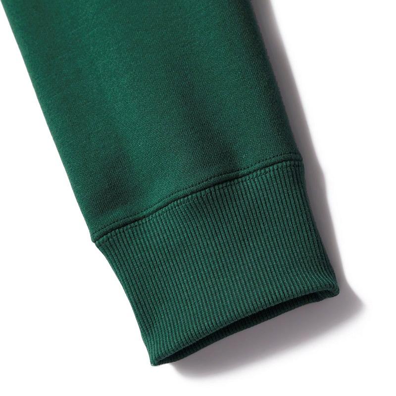 Plain Dark Green Hoodie Sweatshirt -FunkyTeesClub