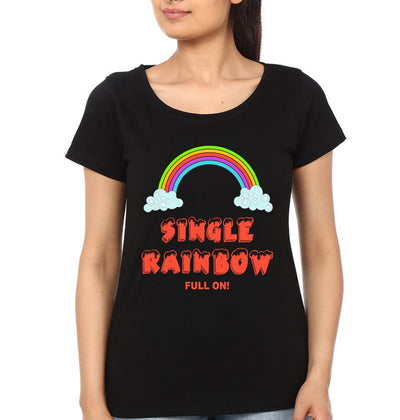 Rainbow BFF Half Sleeves T-Shirts-FunkyTees
