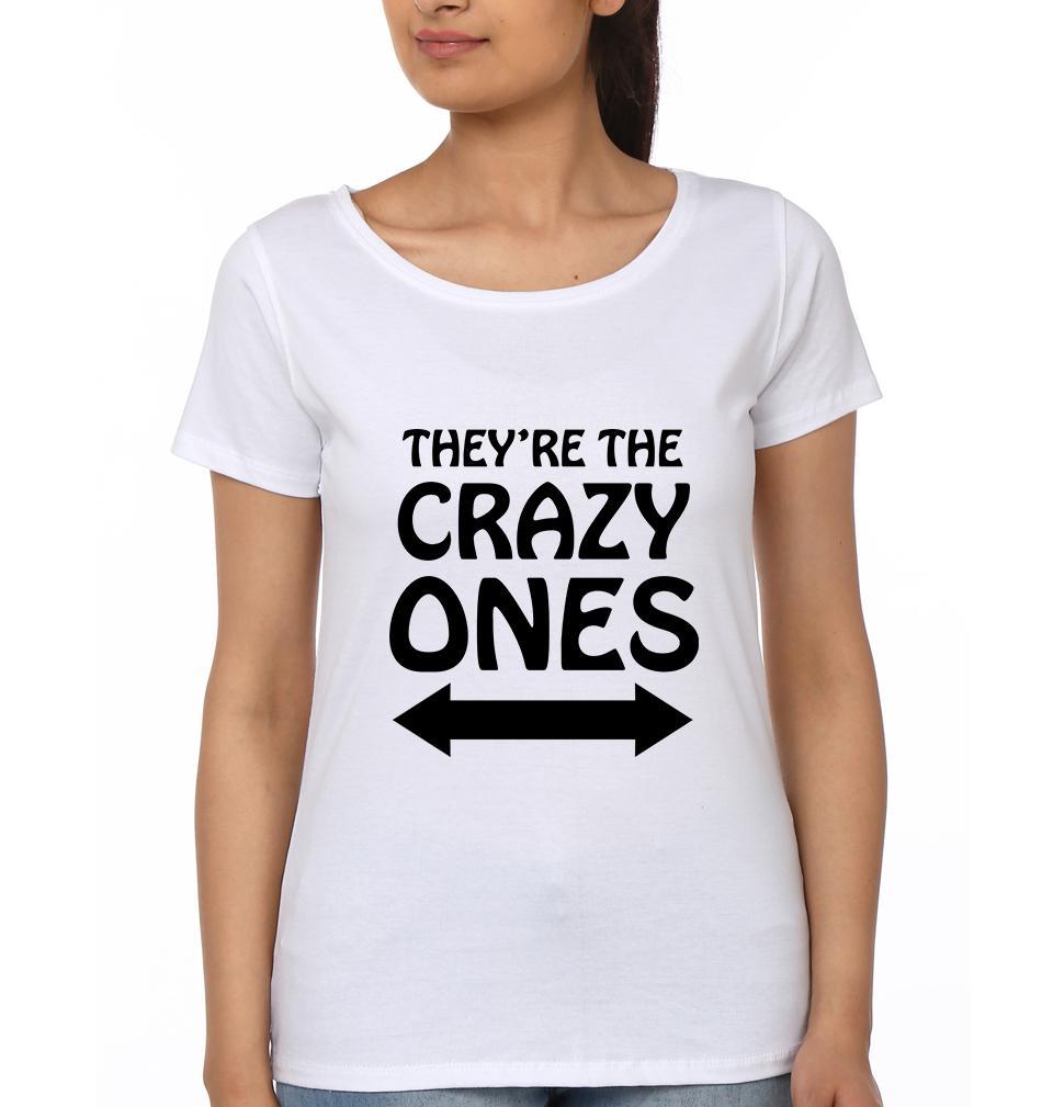 Quiet one Crazy One BFF Half Sleeves T-Shirts-FunkyTees