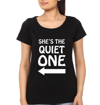 Quiet one Crazy One BFF Half Sleeves T-Shirts-FunkyTees