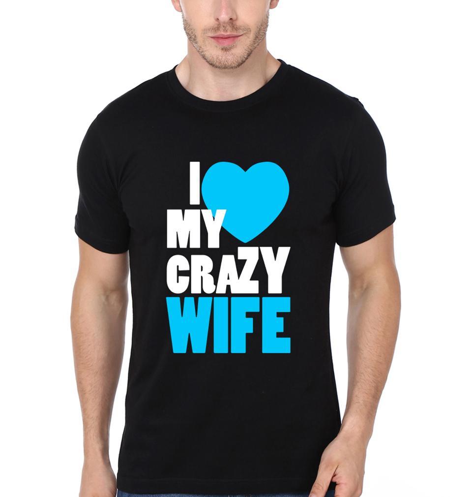 Crazy Wife Husband Couple Half Sleeves T-Shirts -FunkyTees