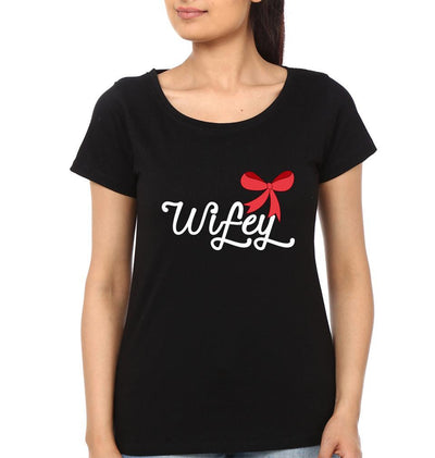 Hubby Wifey Couple Half Sleeves T-Shirts -FunkyTees