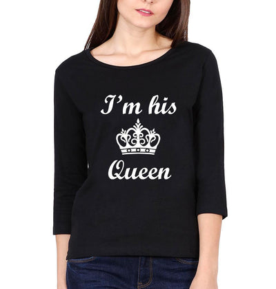 I'm Her King I'm His Queen Couple Full Sleeves T-Shirts -FunkyTees