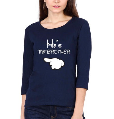 She Is My Sister He Is My Brother-Sister Full Sleeves T-Shirts -FunkyTees