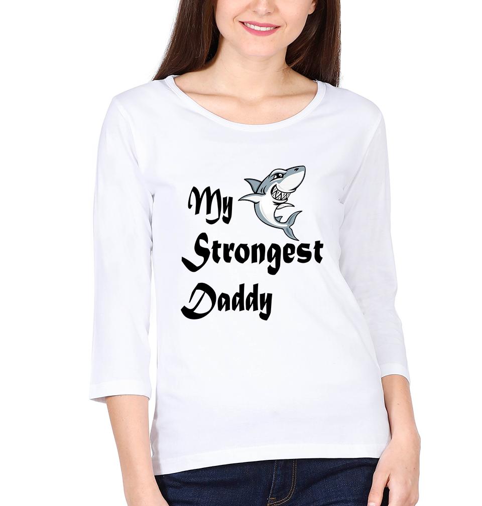 My Cutest Daughter My Strongest Dad Father and Daughter Matching Full Sleeves T-Shirt- FunkyTeesClub