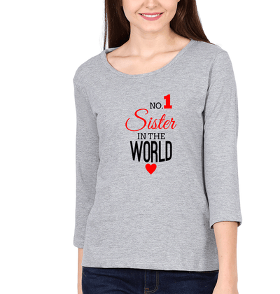 No. 1 Sister Sister Full Sleeves T-Shirts -FunkyTees