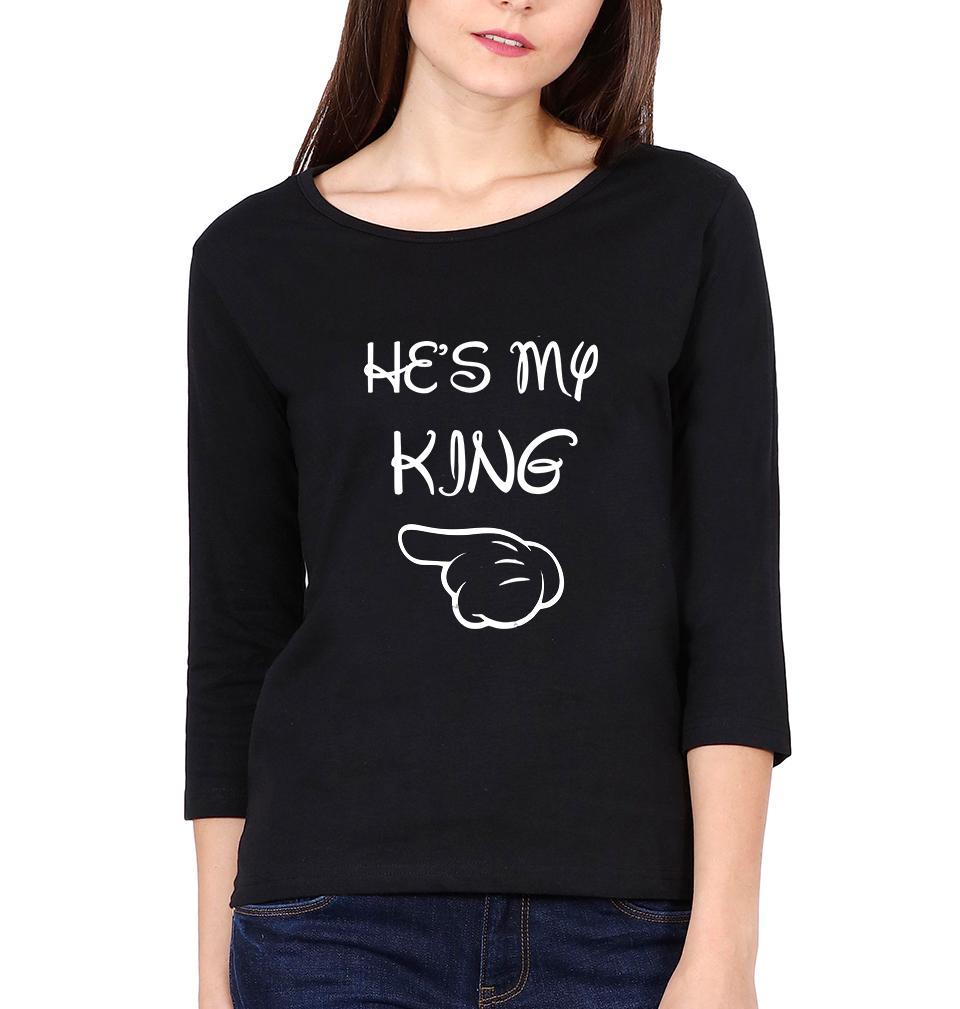 My Queen Couple Full Sleeves T-Shirts -FunkyTees