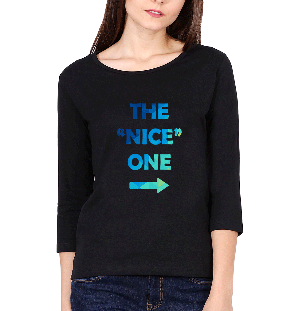 Nice Mean Sister Sister Full Sleeves T-Shirts -FunkyTees