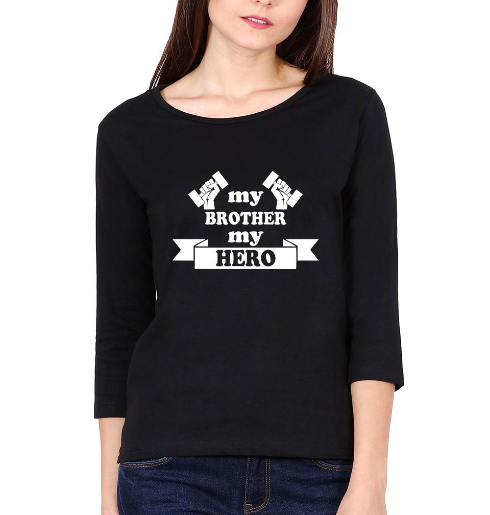 My Brother My Hero my Sister My Angel Brother-Sister Full Sleeves T-Shirts -FunkyTees