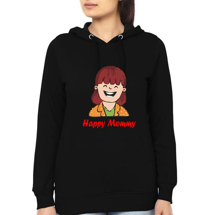 Happy Mom Happy Girl Mother and Daughter Matching Hoodies- FunkyTeesClub