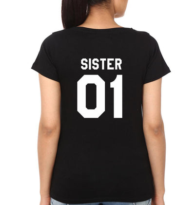 Sister 01 02 Sister Sister Half Sleeves T-Shirts -FunkyTees