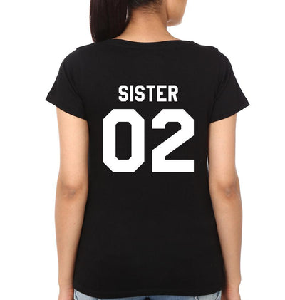 Sister 01 02 Sister Sister Half Sleeves T-Shirts -FunkyTees