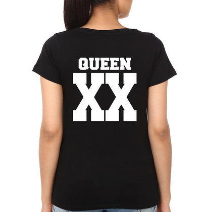 King&Queen Couple Half Sleeves T-Shirts -FunkyTees