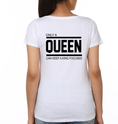 King Queen Couple Half Sleeves T-Shirts -FunkyTees