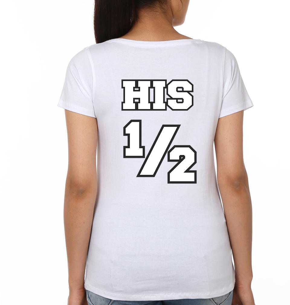 His Her Couple Half Sleeves T-Shirts -FunkyTees